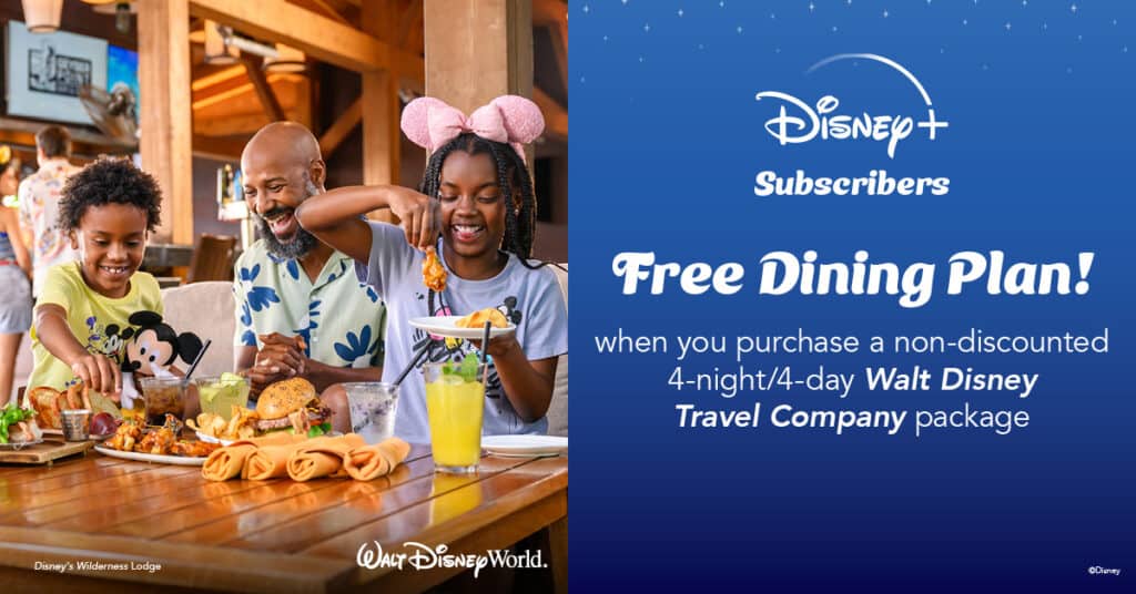 Disney+ Subscribers - Free Dining Plan